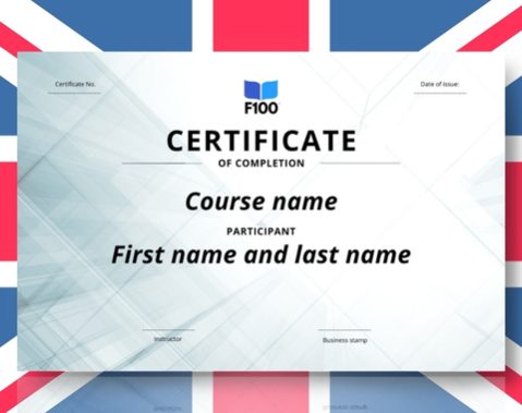 Zertifikatsvorlage f100 Online-Kurse auf Englisch_s