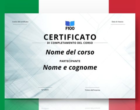 Zertifikatsvorlage f100 Online-Kurse auf Italienisch_s